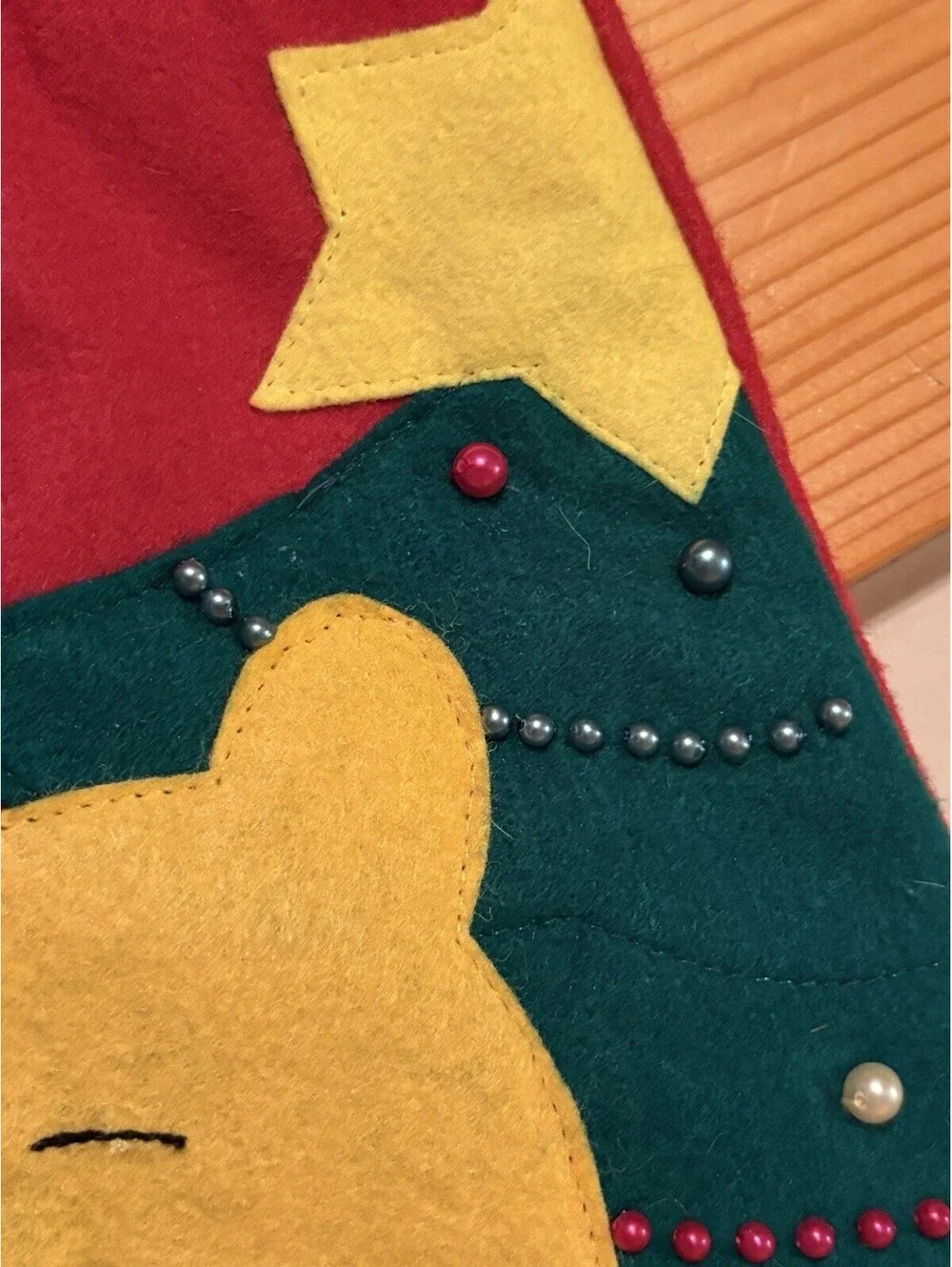 90’s Disney Store Winnie The Pooh Christmas Stocking 21” Felt Appliqué 3D